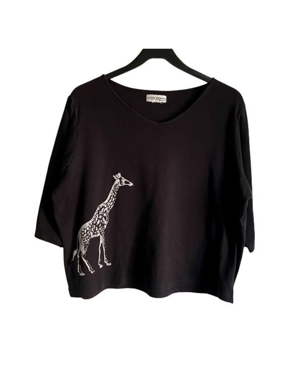 Allyson Whitmore Giraffe Black Crop Top